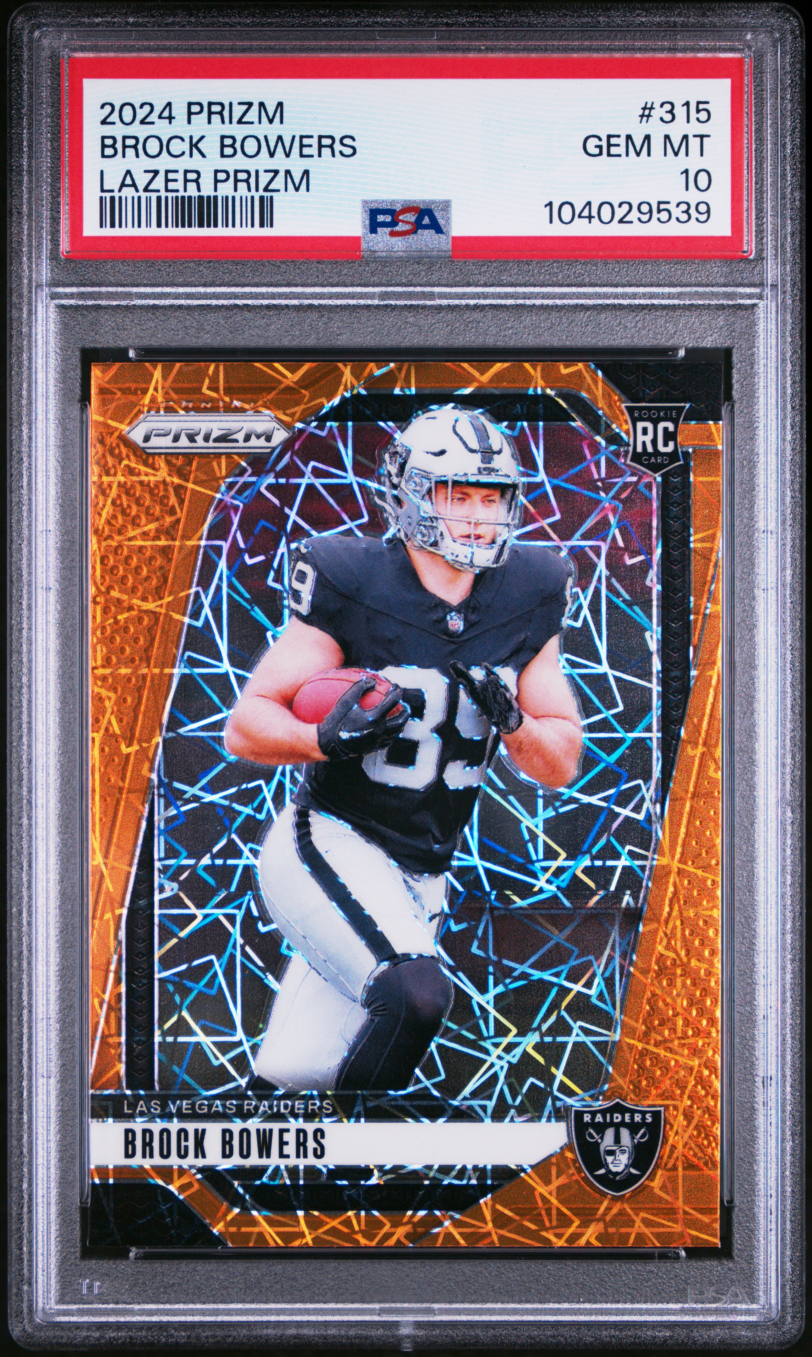 2024 Panini Prizm Brock Bowers #315 (Lazer Prizm) Gem Mt 10 front