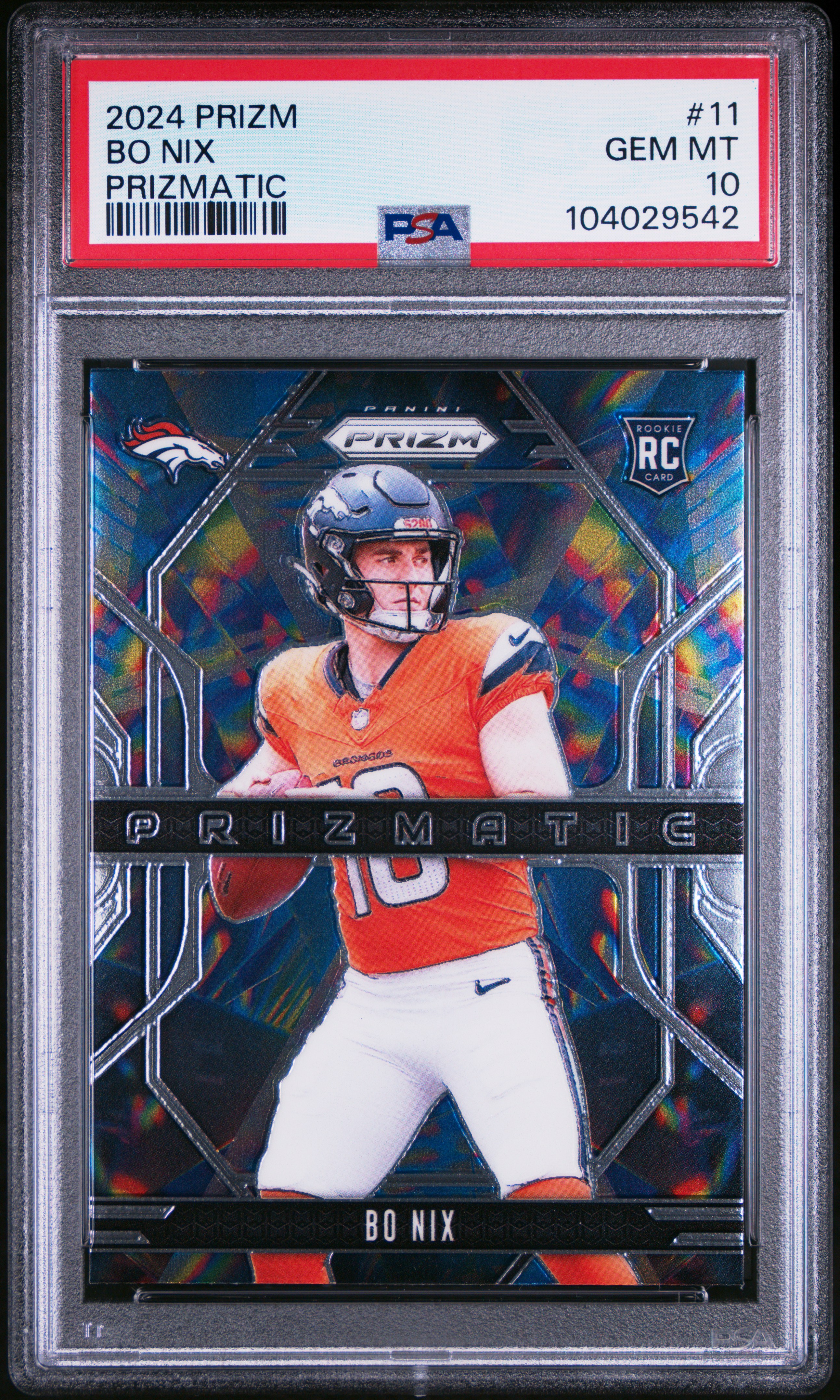 2024 Panini Prizm Prizmatic Bo Nix #11 Gem Mt 10 front