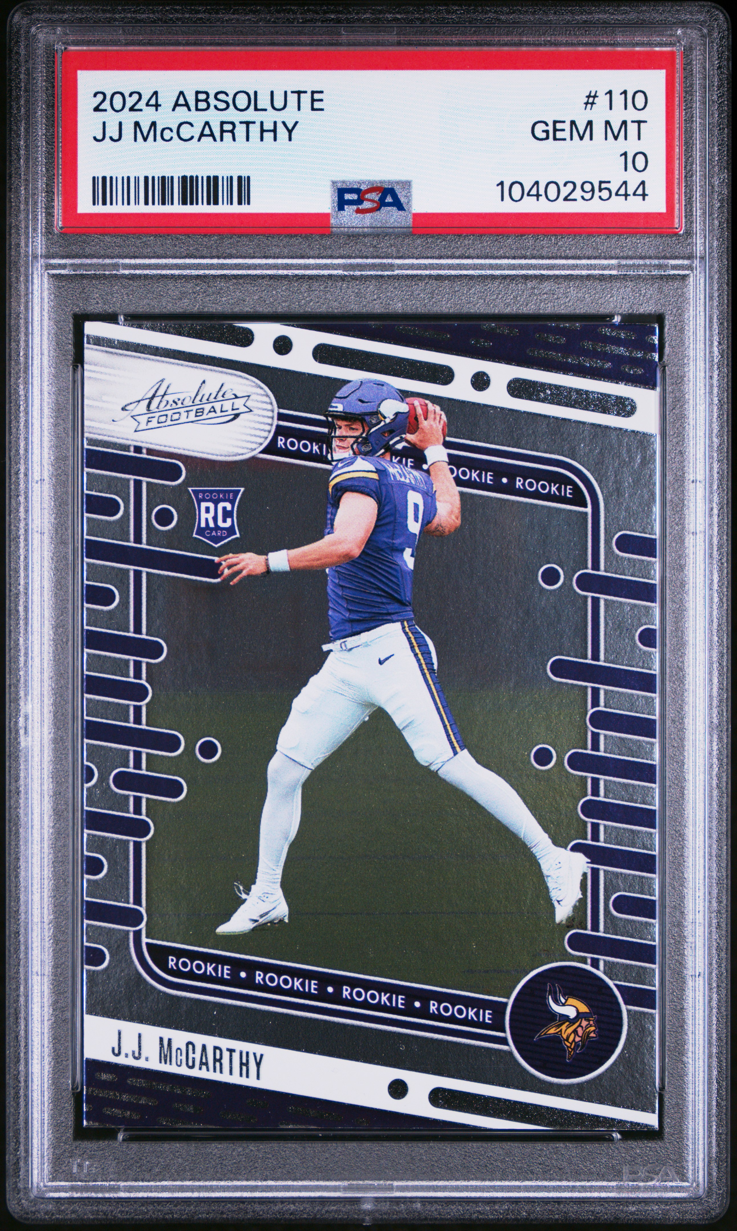 2024 Panini Absolute Jj Mccarthy #110 Gem Mt 10 front