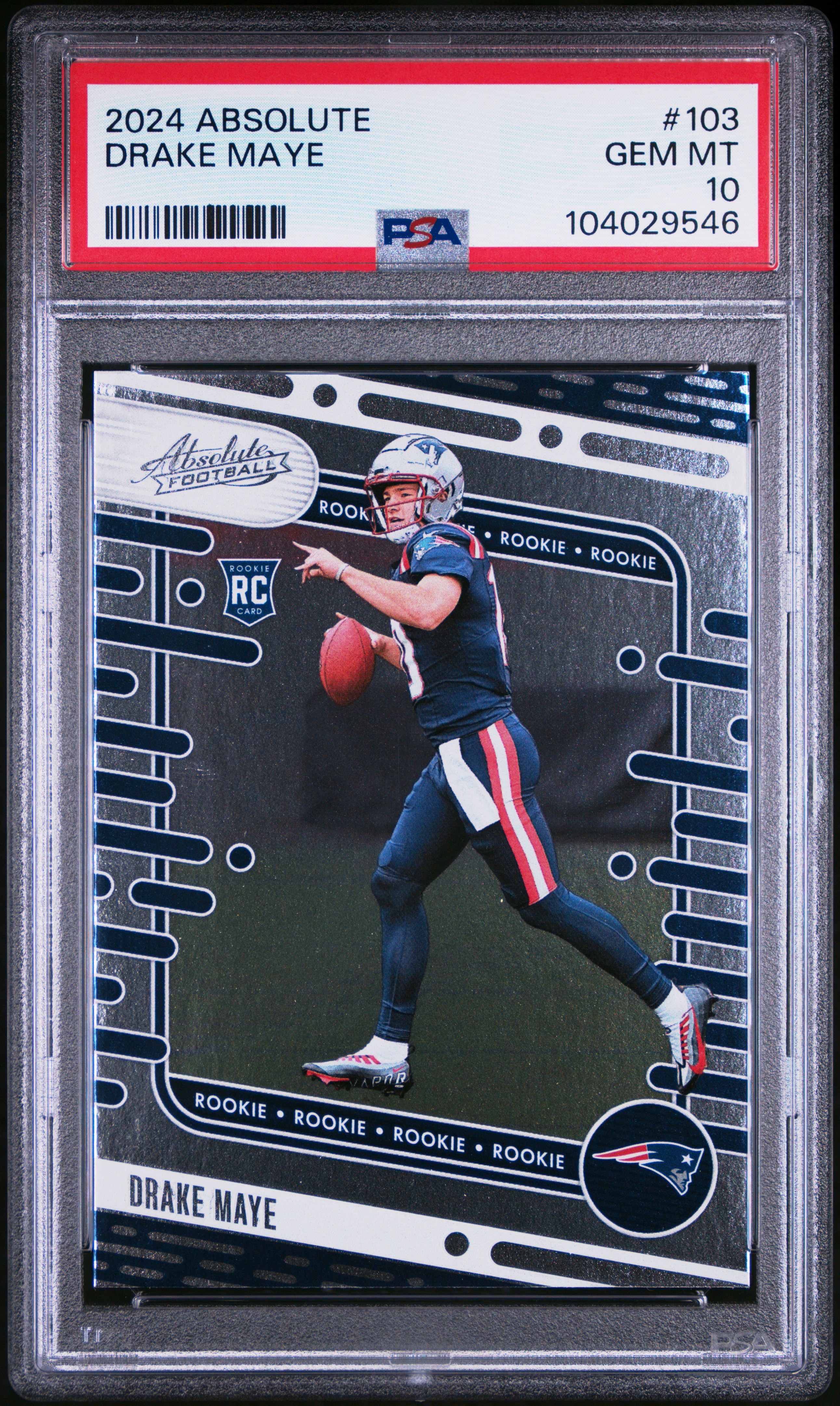 2024 Panini Absolute Drake Maye #103 Gem Mt 10 front