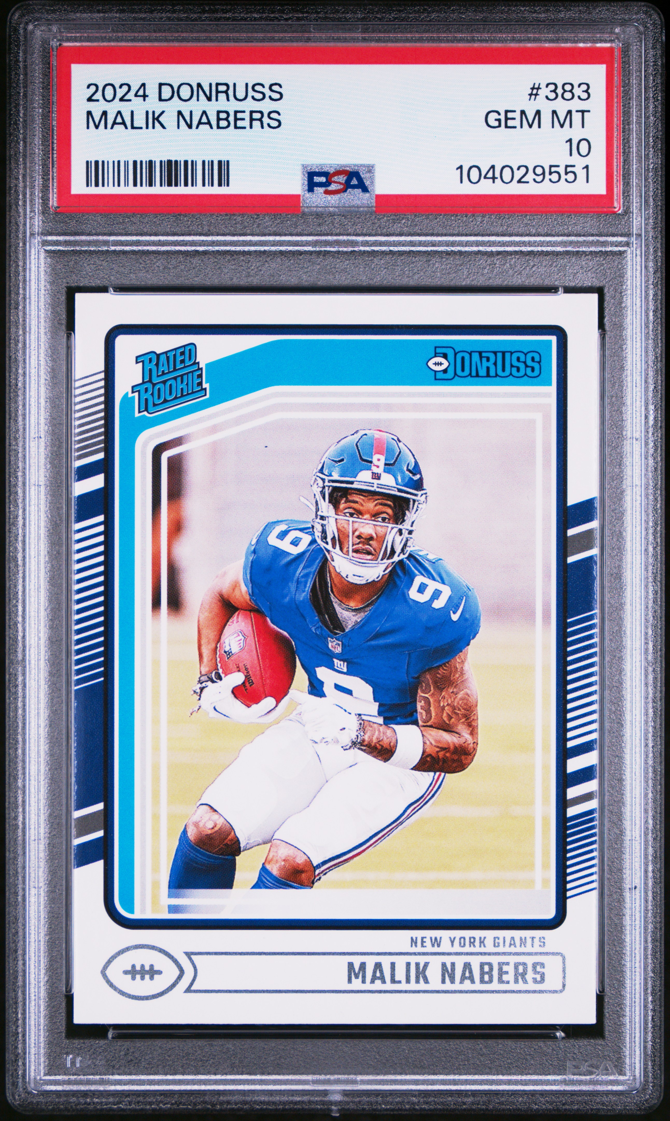 2024 Panini Donruss Malik Nabers #383 Gem Mt 10 front