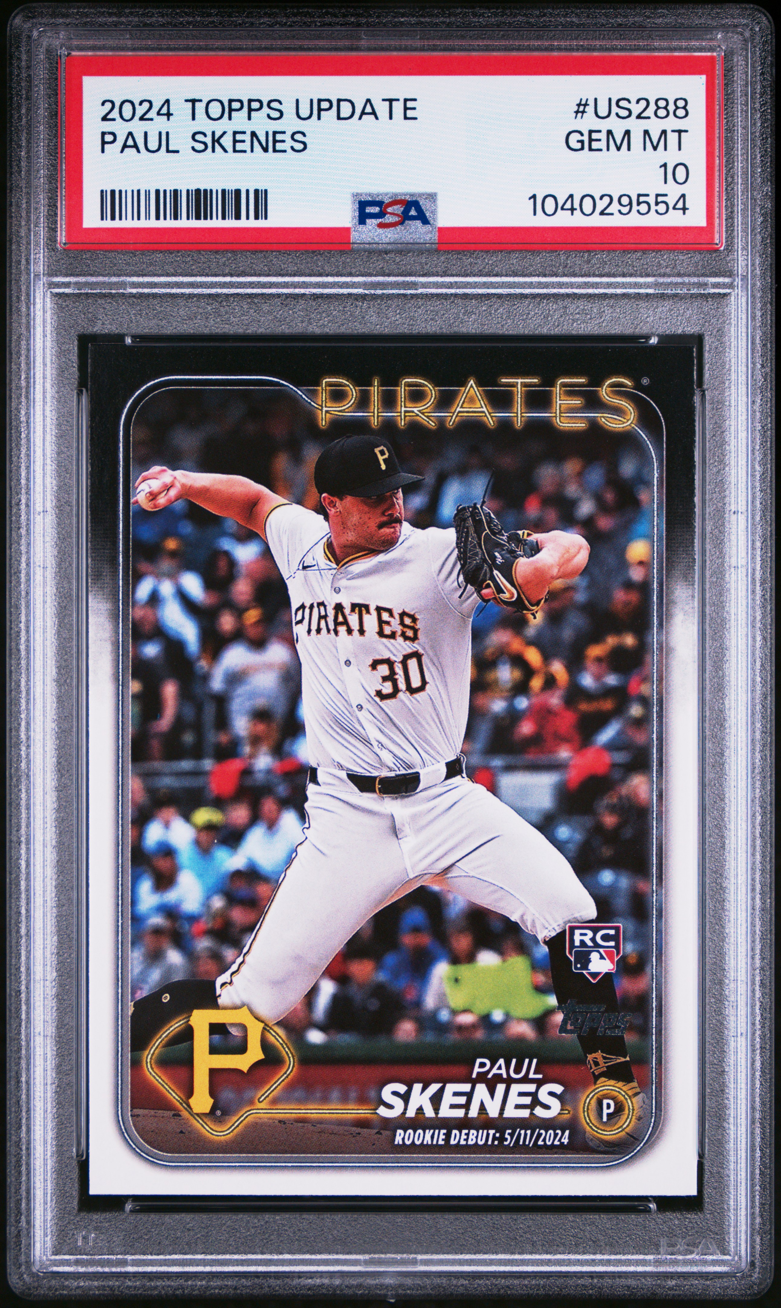 2024 Topps Update Paul Skenes #Us288 Gem Mt 10 front