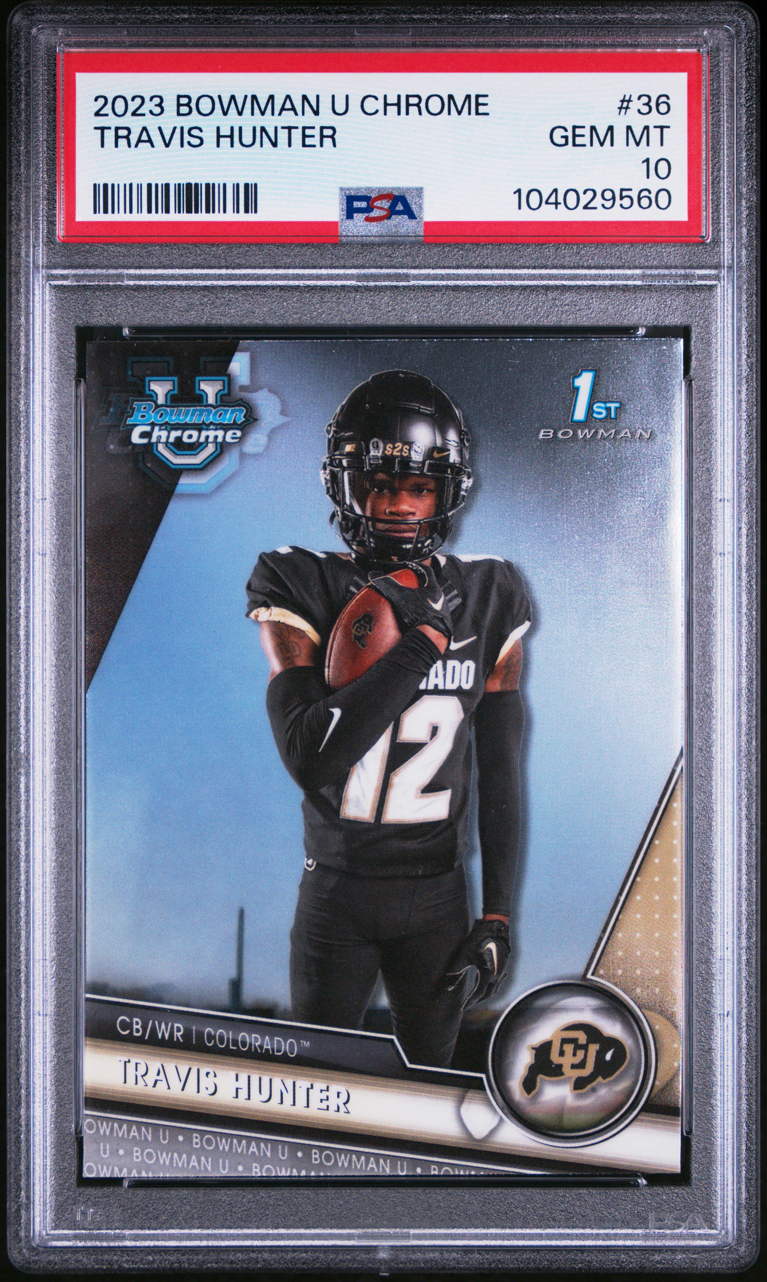 2023 Bowman University Chrome Travis Hunter #36 Gem Mt 10 front