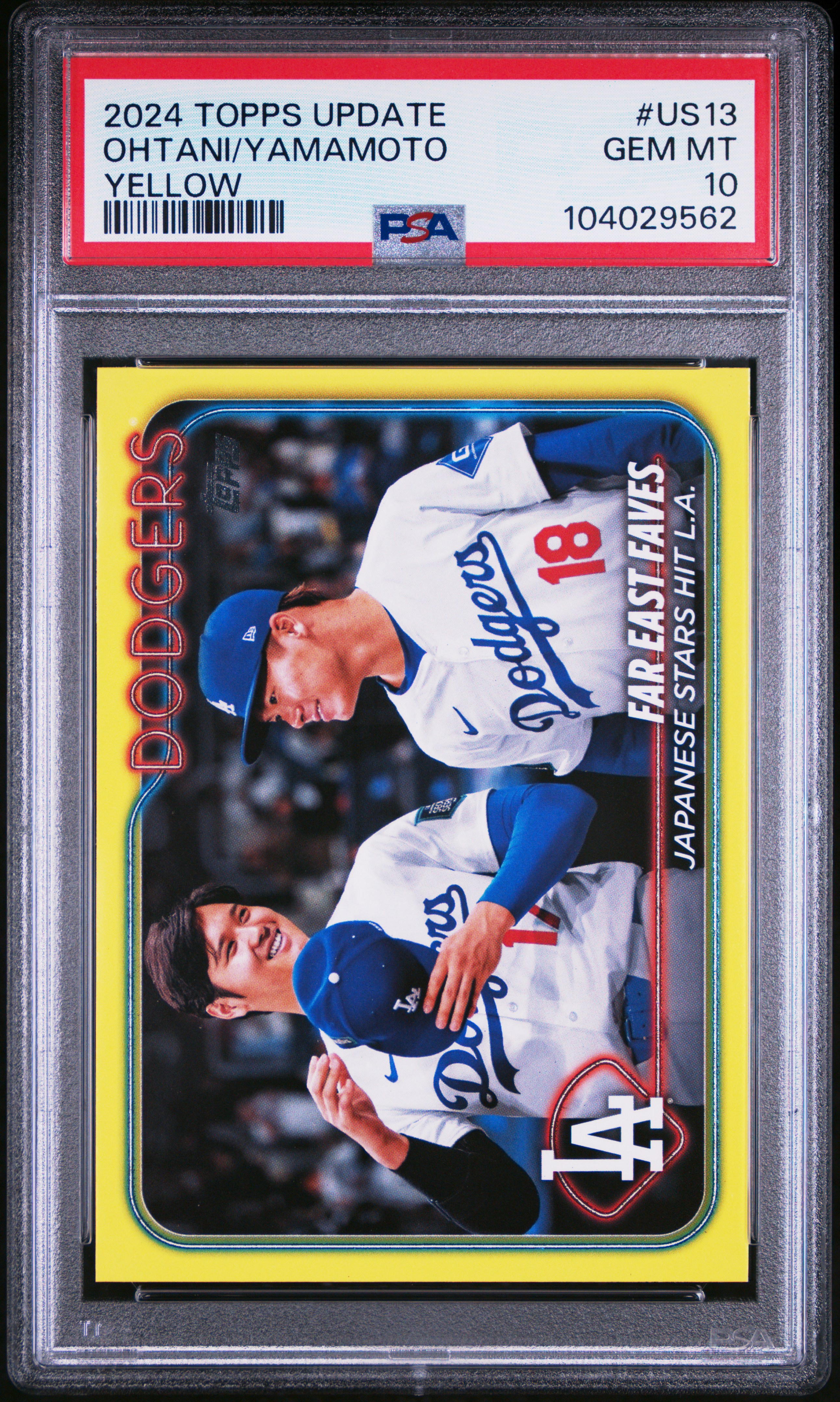 2024 Topps Update Ohtani/Yamamoto #Us13 (Yellow) Gem Mt 10 front