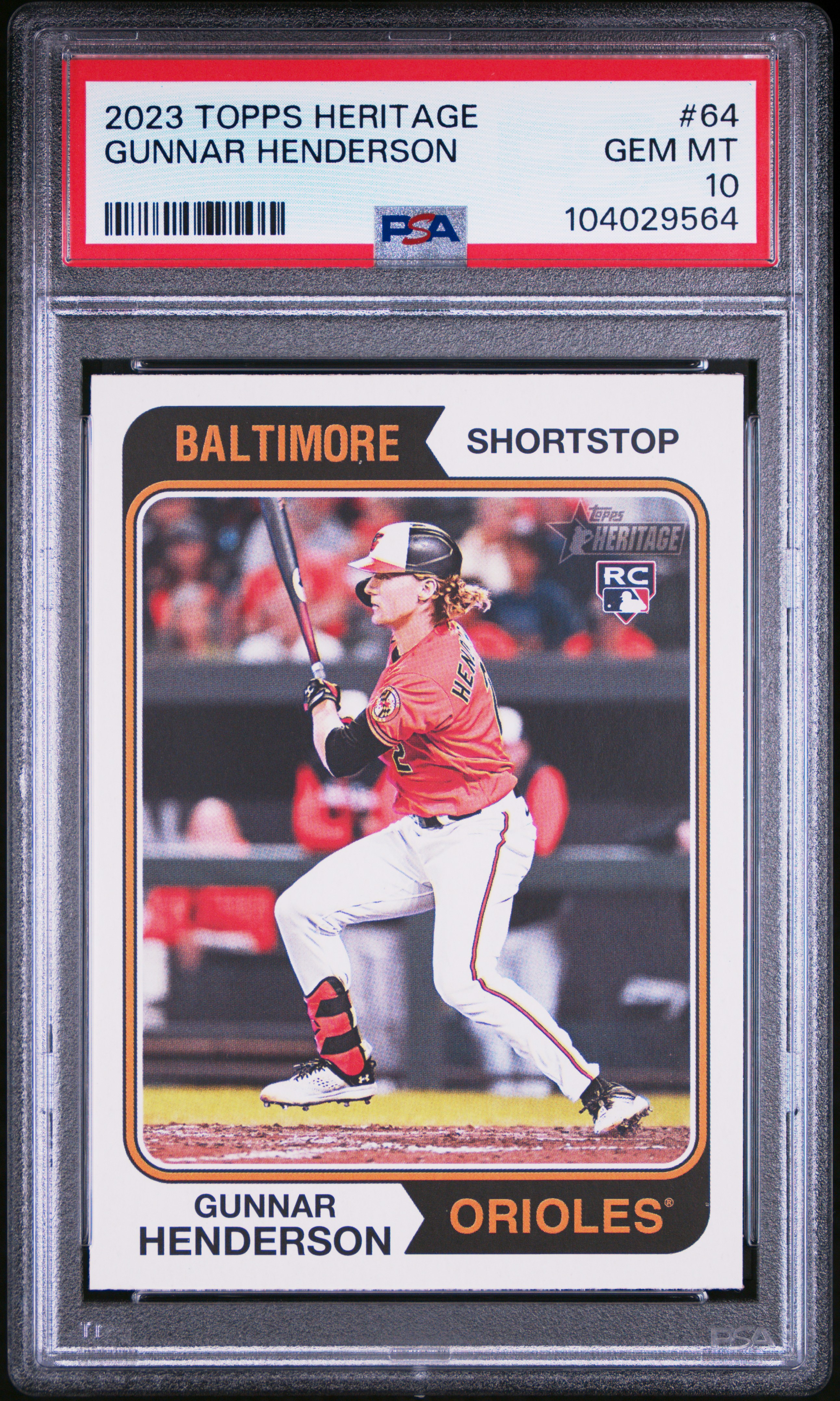 2023 Topps Heritage Gunnar Henderson #64 Gem Mt 10 front
