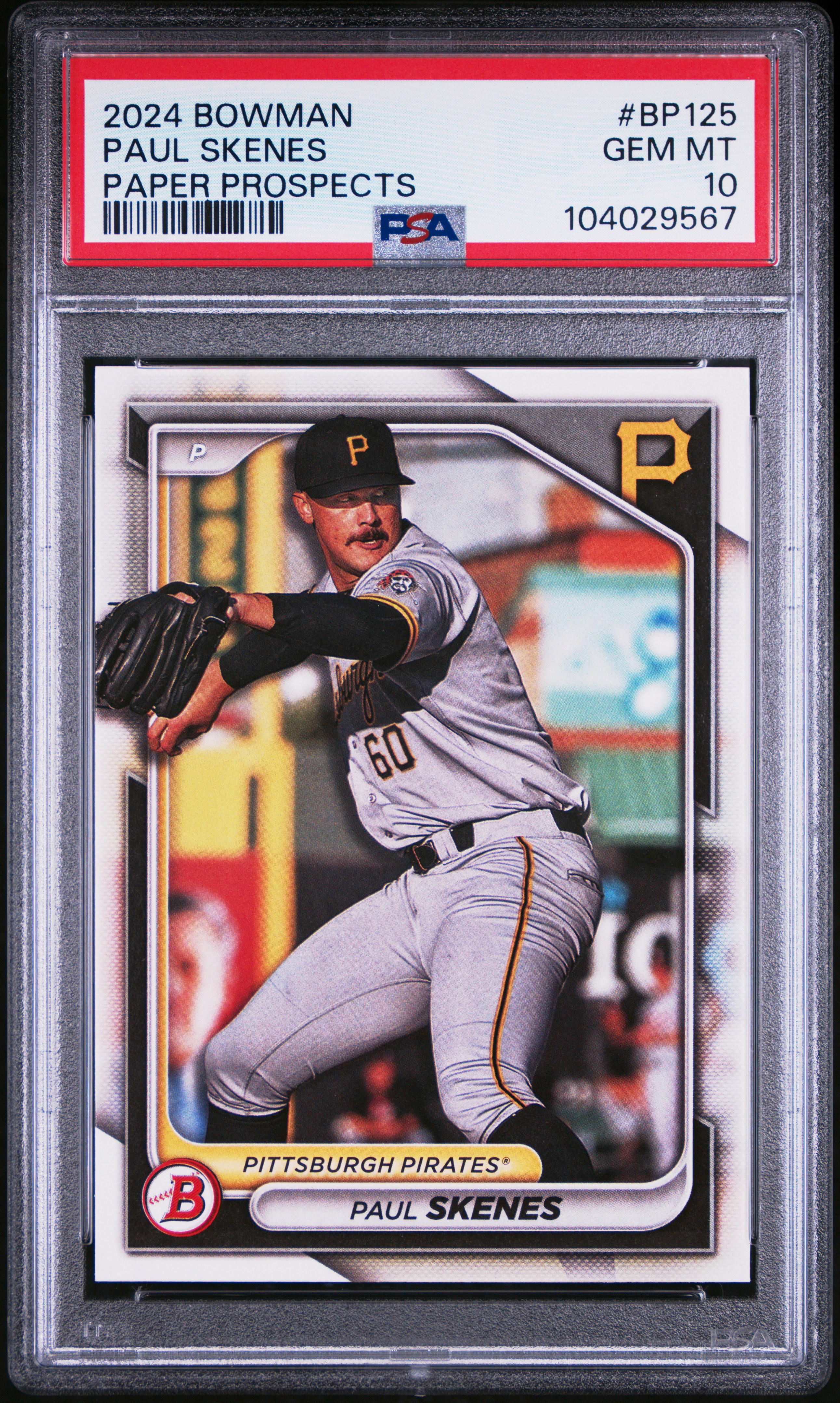 2024 Bowman Paper Prospects Paul Skenes #Bp125 Gem Mt 10 front