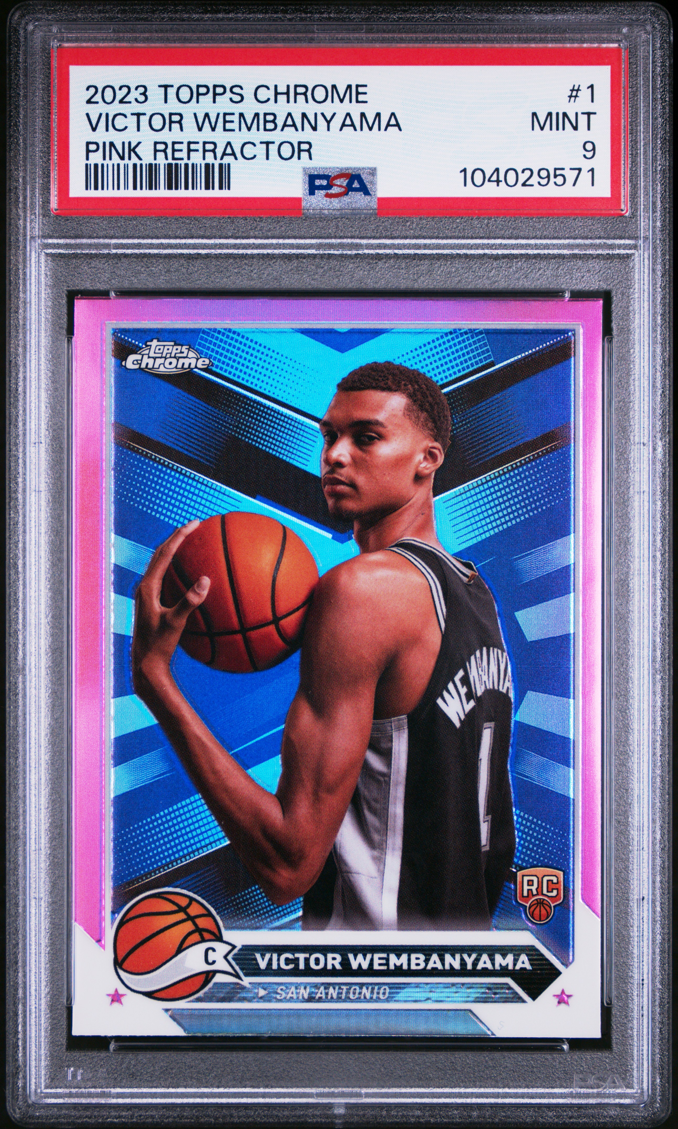 2023 Topps Chrome Victor Wembanyama #1 (Pink Refractor) Mint 9 front