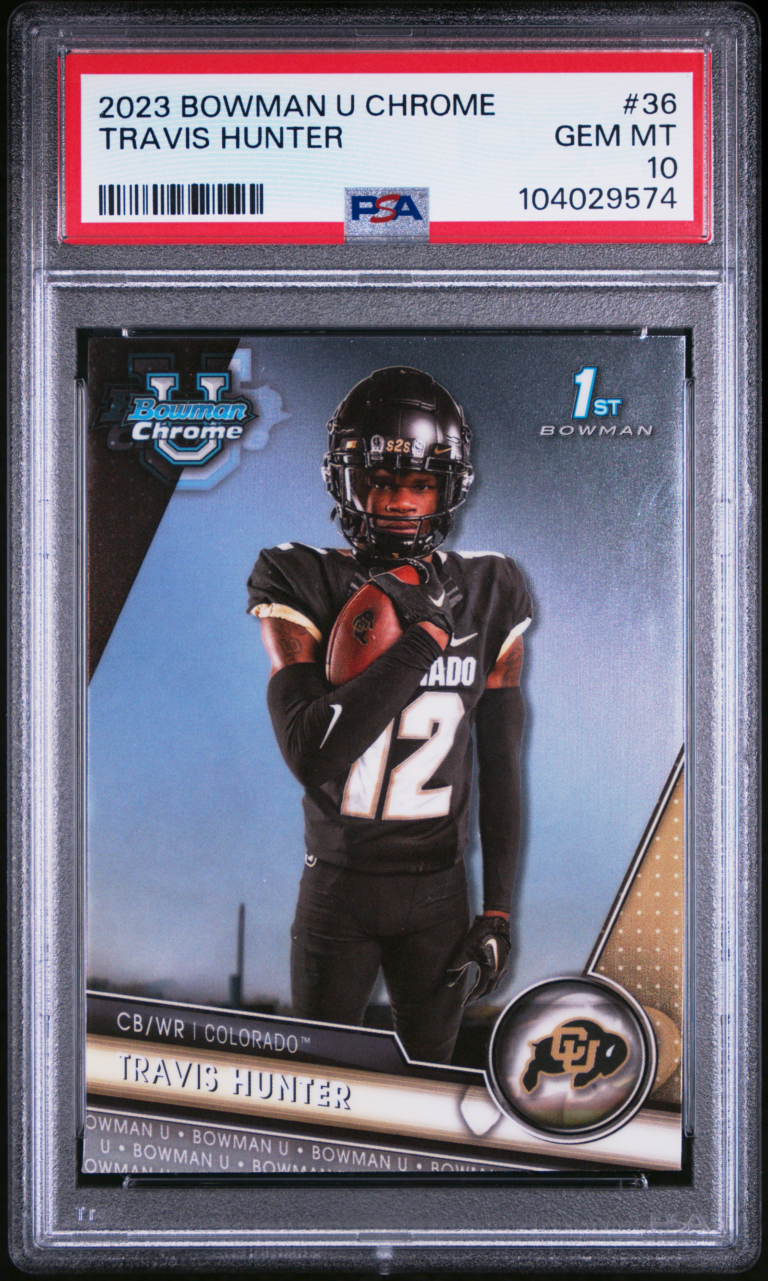 2023 Bowman University Chrome Travis Hunter #36 Gem Mt 10 front