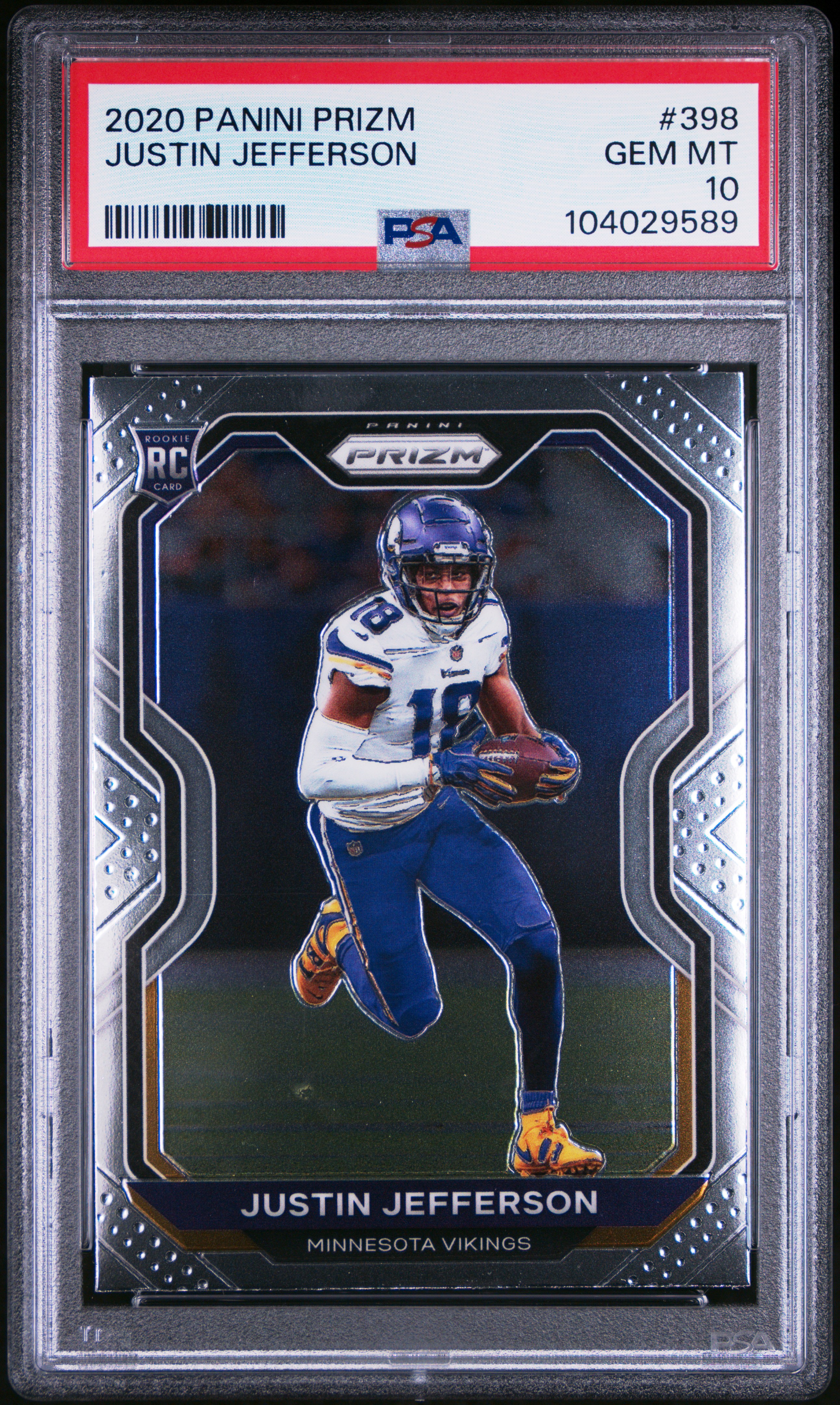 2020 Panini Prizm Justin Jefferson #398 Gem Mt 10 front