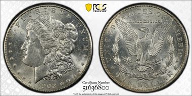 1902-O $1 MS62