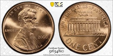 2000 1C "Cheerios" Cent MS64RD