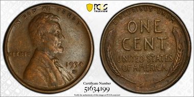 1934-D 1C DDO, FS-101 XF40BN