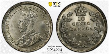 1936 10C MS65