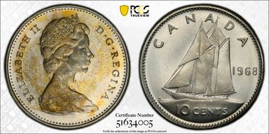 1968 10C Silver MS65