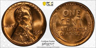 1958-D 1C MS65RD