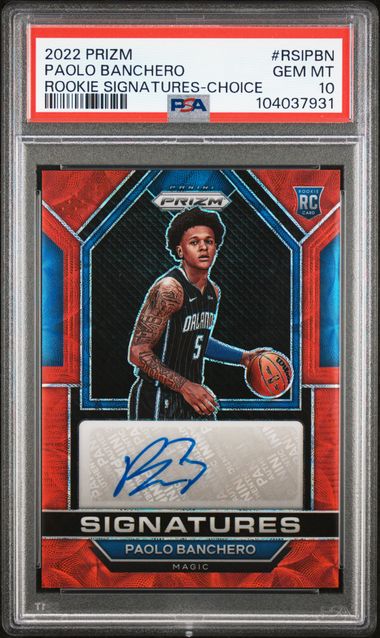 2022 Panini Prizm Rookie Signatures Paolo Banchero #Rsipbn (Rookie Signatures-Choice) Gem Mt 10 front