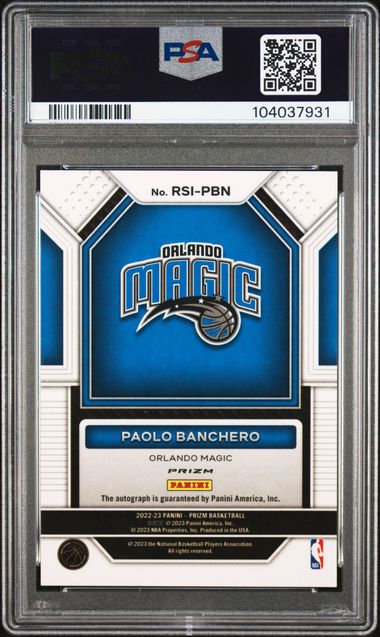 2022 Panini Prizm Rookie Signatures Paolo Banchero #Rsipbn (Rookie Signatures-Choice) Gem Mt 10 back