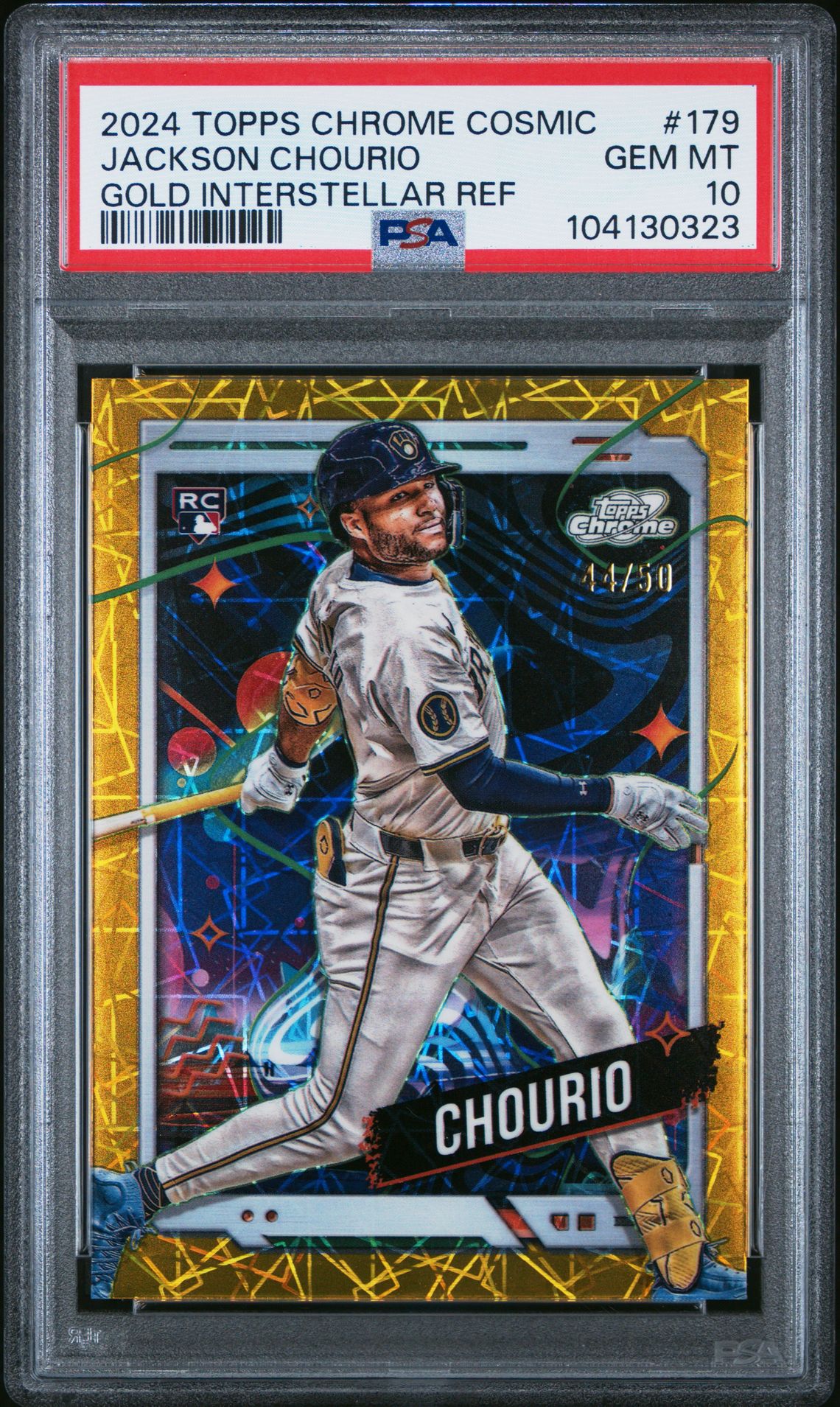 2024 Topps TOPPS COSMIC CHROME GOLD INTERSTELLAR REF #179 Jackson Chourio front