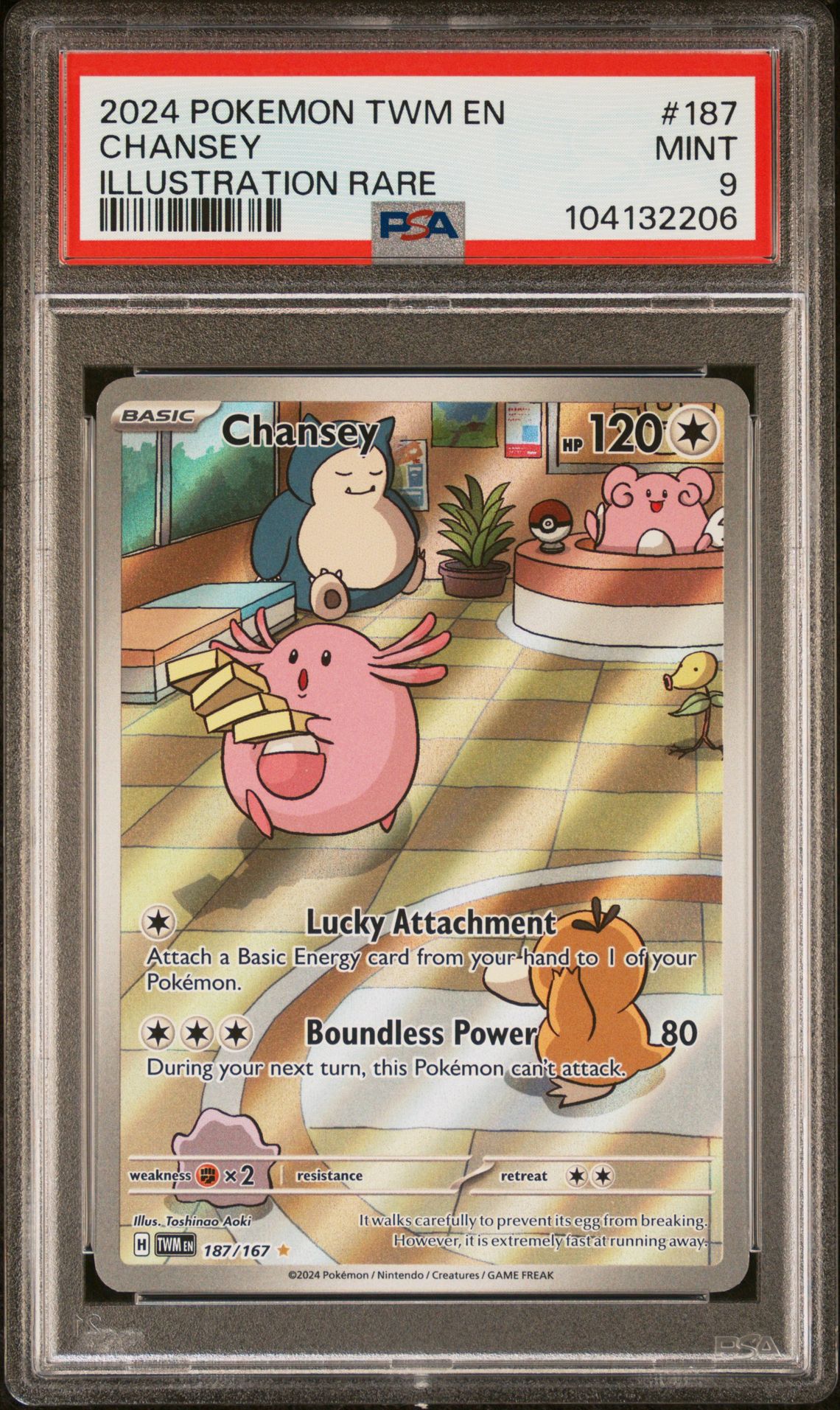 2024 Pokemon Twm En-Twilight Masquerade Chansey #187 (Illustration Rare) Mint 9 front
