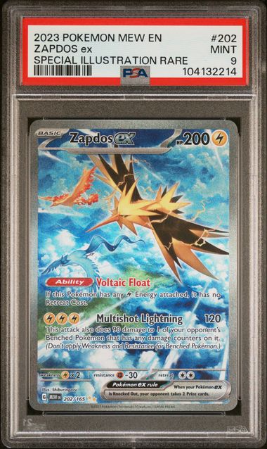 2023 Pokemon Mew En-151 Zapdos Ex #202 (Special Illustration Rare) Mint 9 front