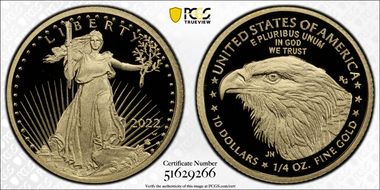 2022-W $10 Gold Eagle PR70DCAM