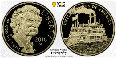 2016-W $5 Mark Twain PR69DCAM
