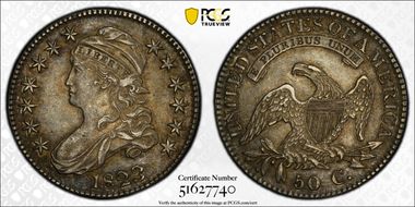 1823 50C Broken 3 AU50