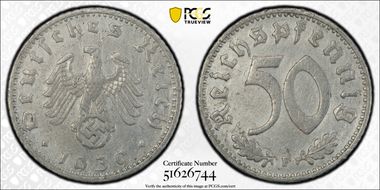 1939-F 50 Pfg J-372 Aluminum N1