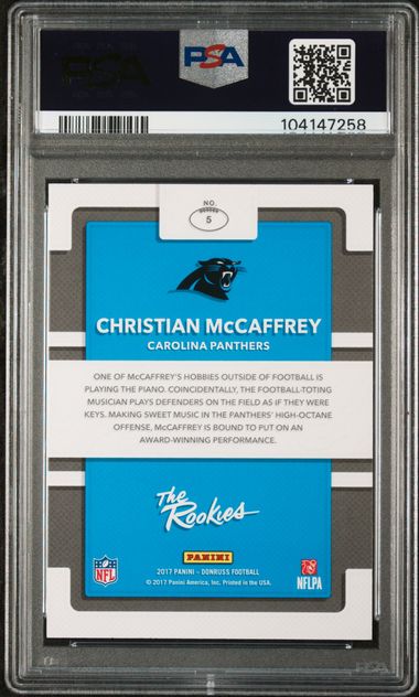 2017 Panini Donruss The Rookies Christian Mccaffrey #5 (The Rookies) Mint 9 back
