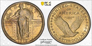 1916 25C Standing Liberty XF40