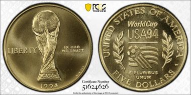 1994-W $5 World Cup MS69