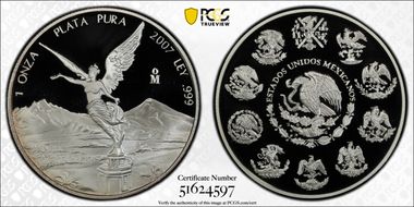 2007-Mo Onza Libertad Ag PR69DCAM