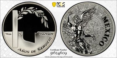 No Date-Mo Medal For Years of Service Ag PR70DCAM