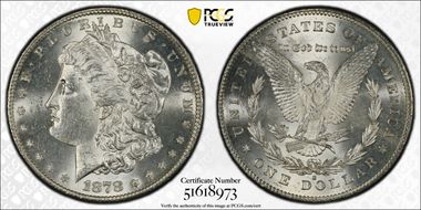 1878-S $1 VAM 6, Doubled RIB MS62