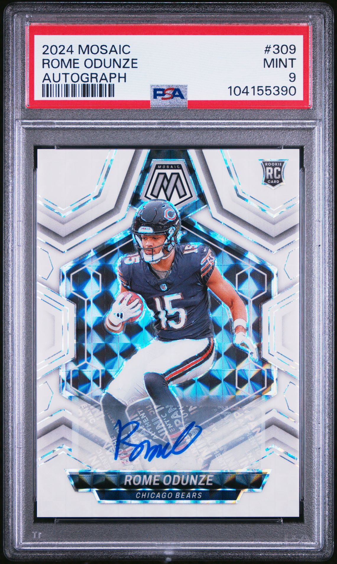 2024 Panini Mosaic Rome Odunze #309 (Autograph) Mint 9 front