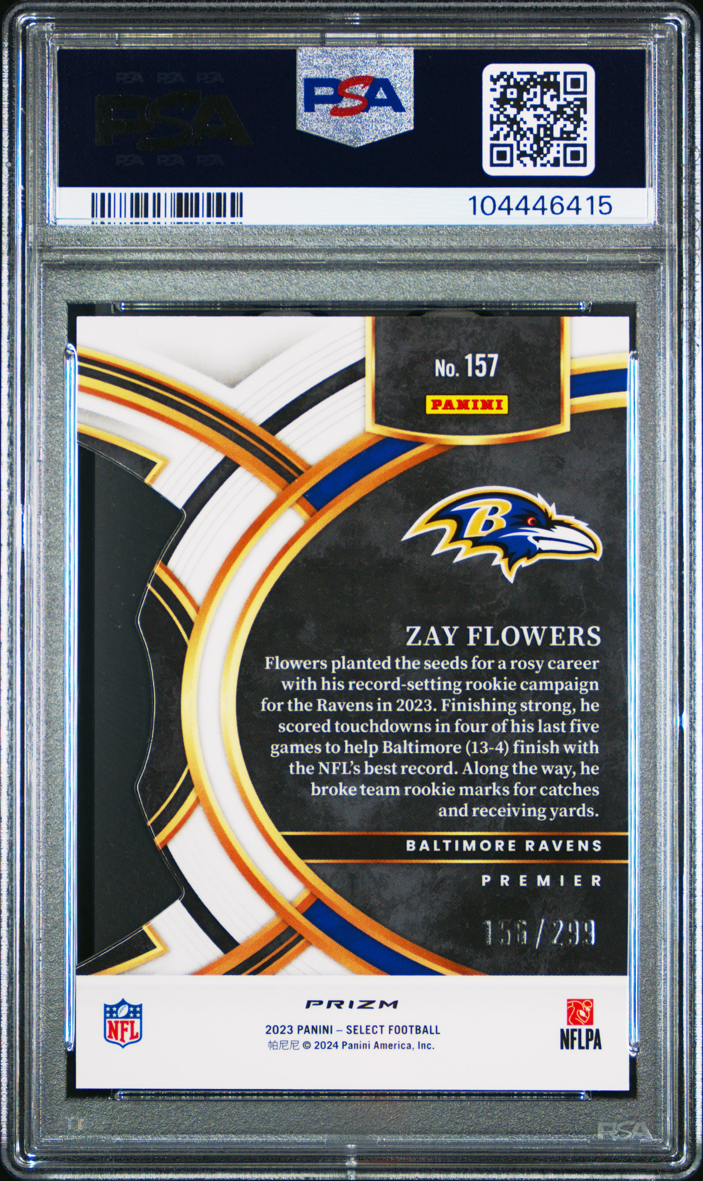 ヒッキーページ Smokey's 2023 Panini Select Zay Flowers Die-Cut Copper Prizm