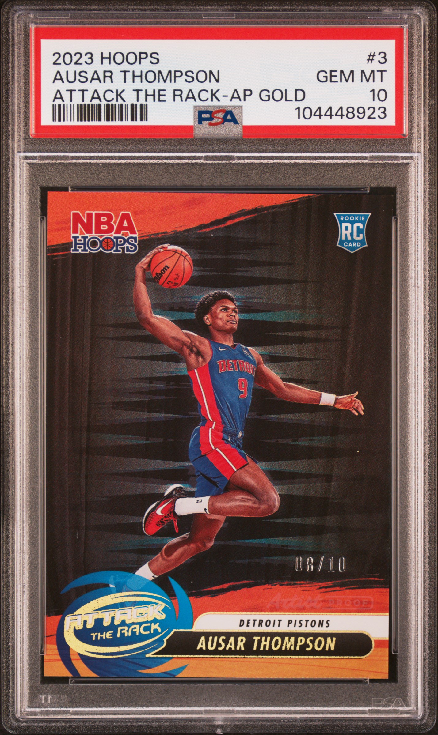 2023 #3 Ausar Thompson PSA 10 Panini NBA Hoops Attack the Rack