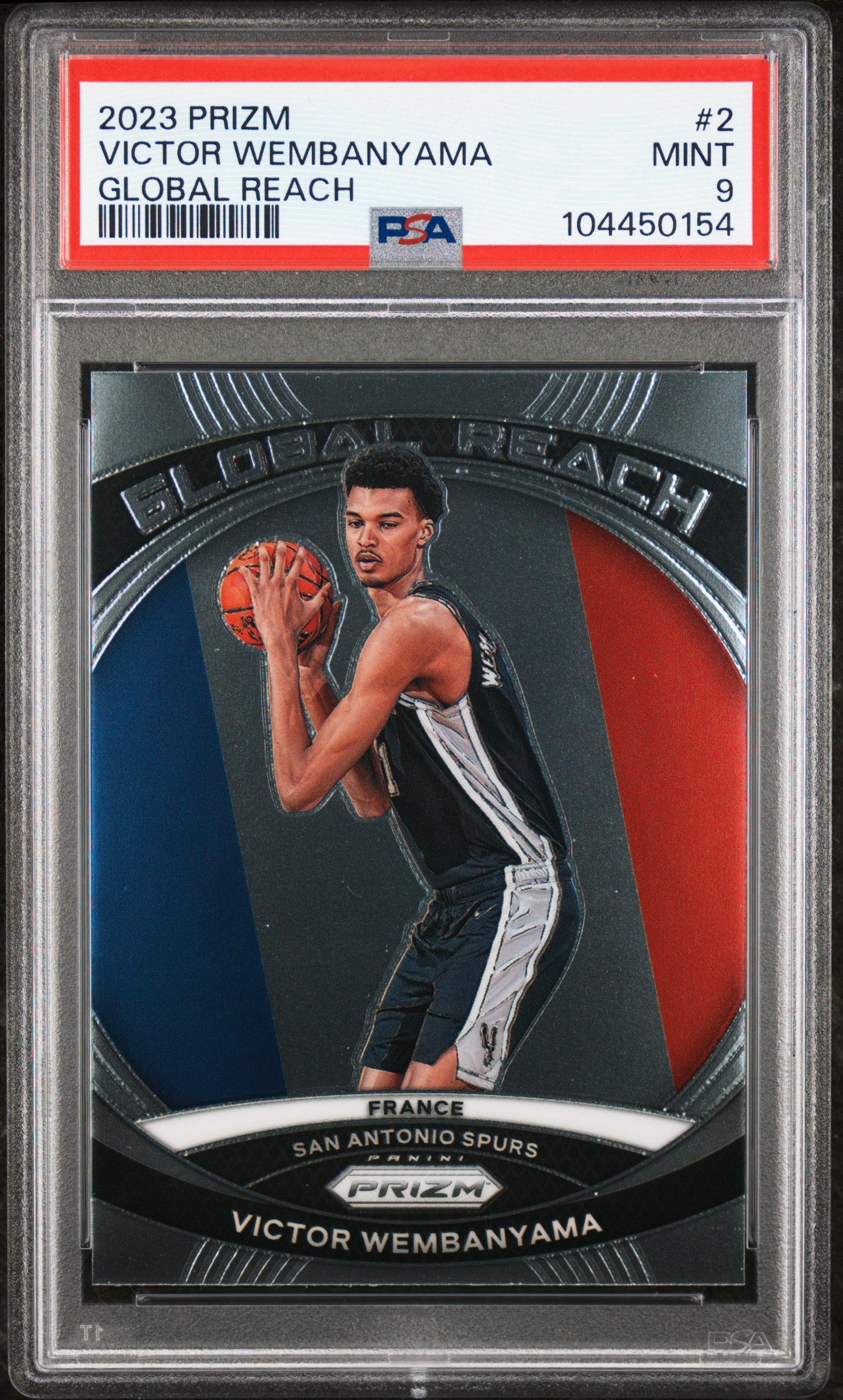 2023 Panini Prizm Global Reach Victor Wembanyama #2 Mint 9 front