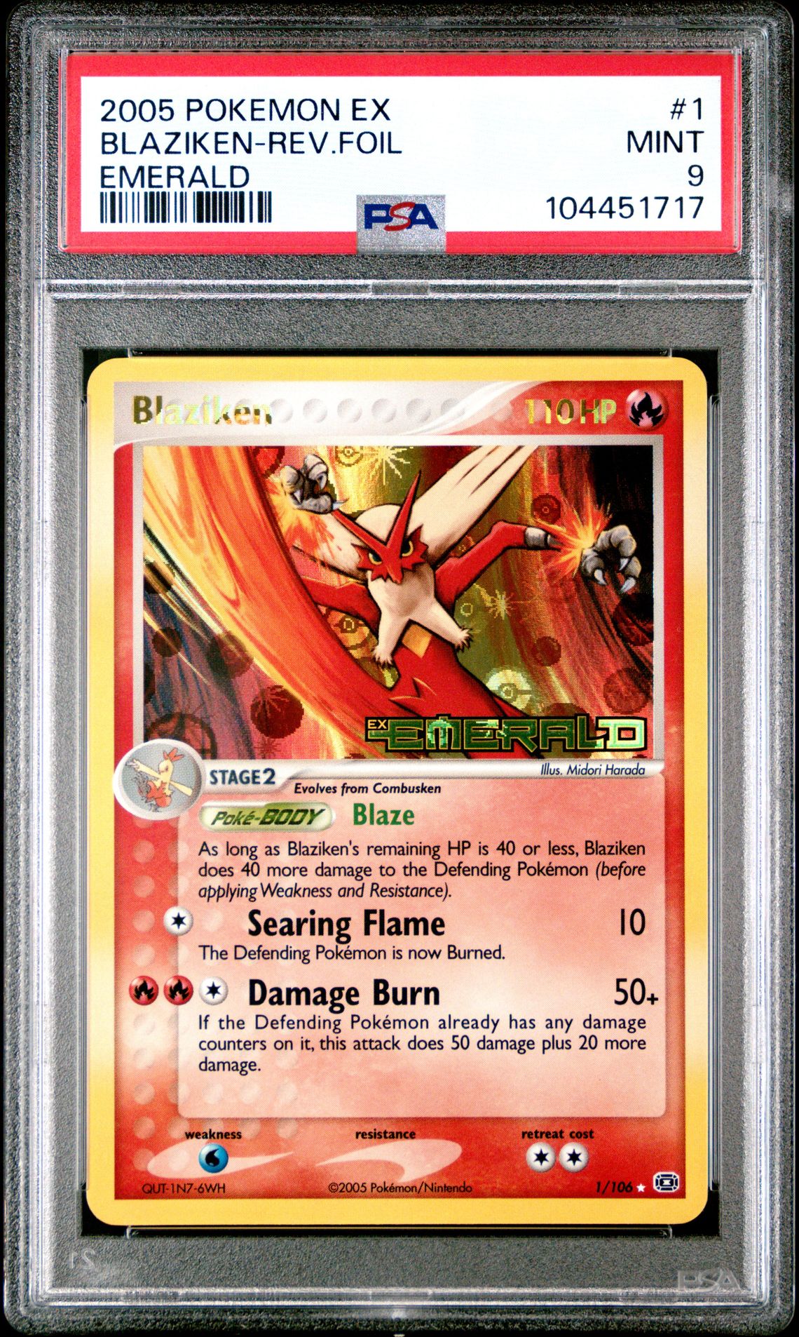 2005 Pokemon POKEMON EX EMERALD #1 Blaziken-Rev.Foil front