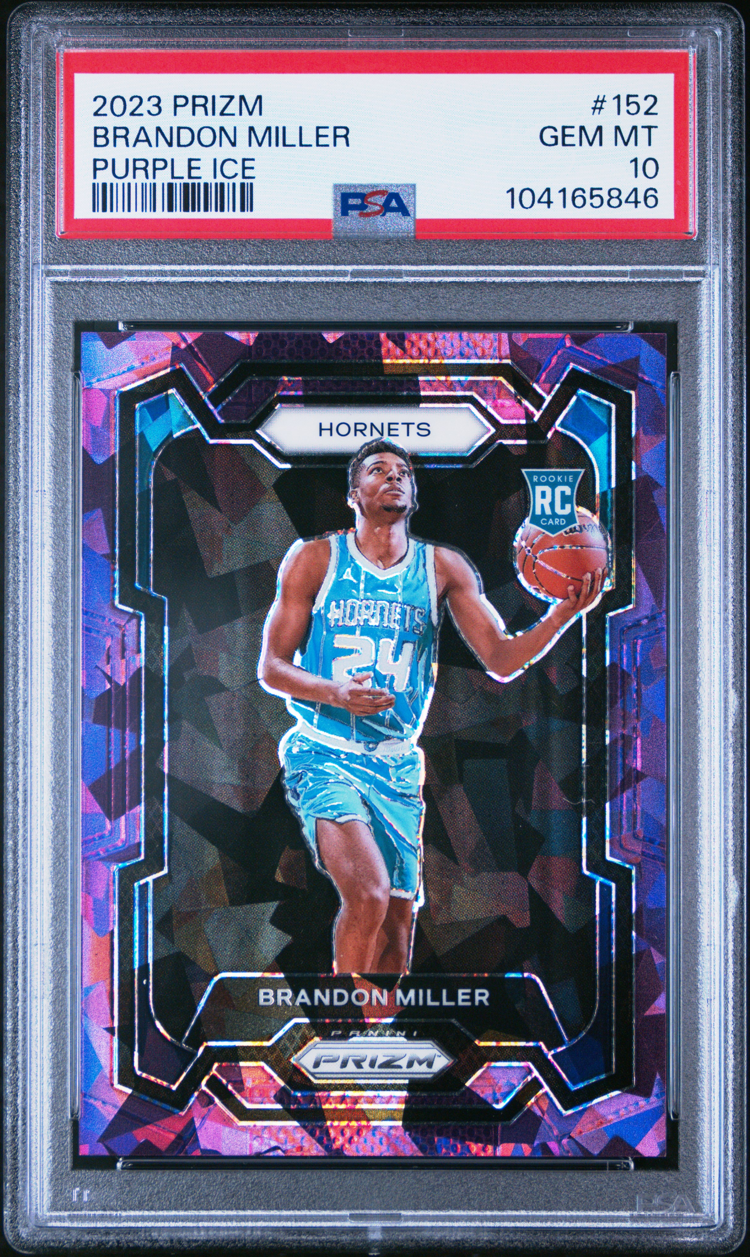 2023 Panini Prizm Brandon Miller #152 (Purple Ice) Gem Mt 10 front