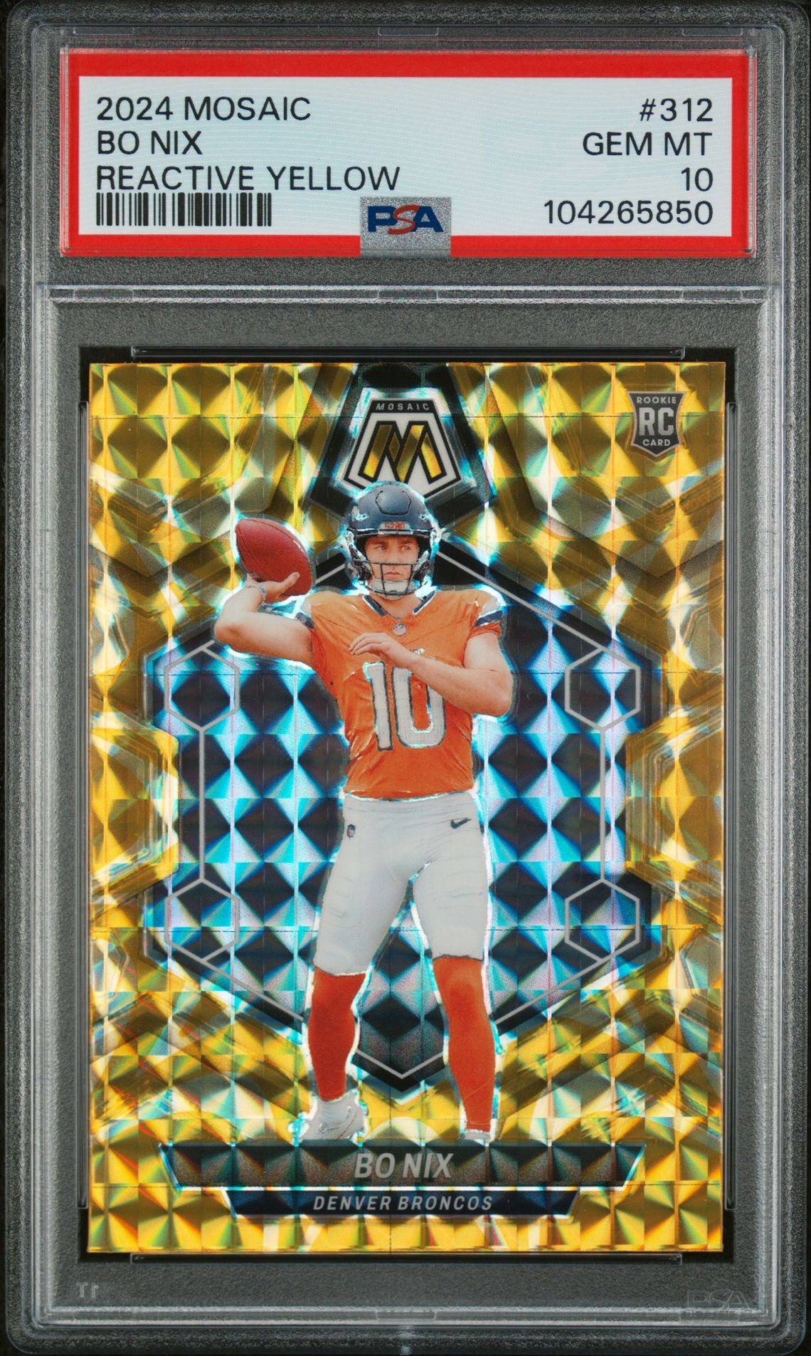 2024 Panini PANINI MOSAIC REACTIVE YELLOW #312 Bo Nix front