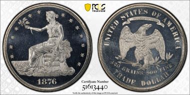 1876 T$1 PR65CAM
