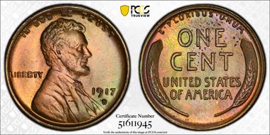 1917-D 1C MS64BN