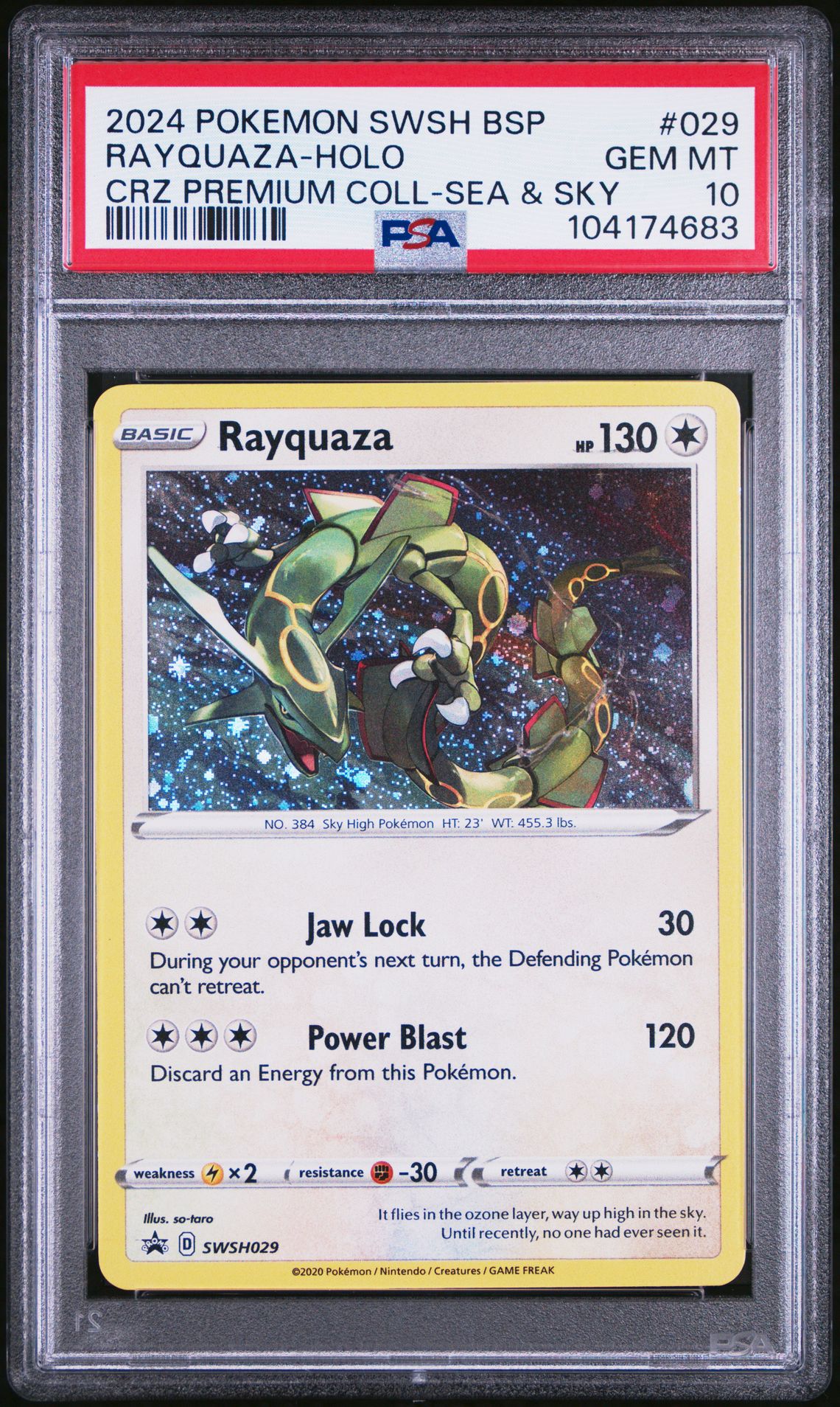 2024 Pokemon POKEMON SWSH BLACK STAR PROMO CRZ PREMIUM COLL-SEA & SKY #029 Rayquaza-Holo front
