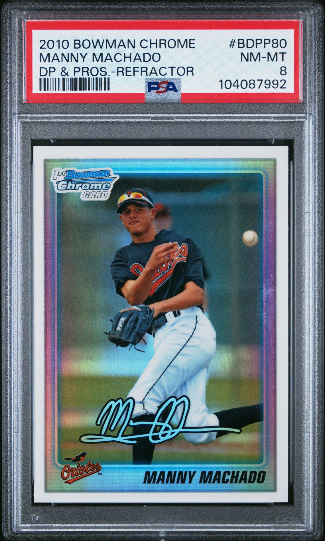 2010 Bowman BOWMAN CHROME DRAFT PICKS & PROSPECTS DP & PROS.-REFRACTOR #BDPP80 Manny Machado front