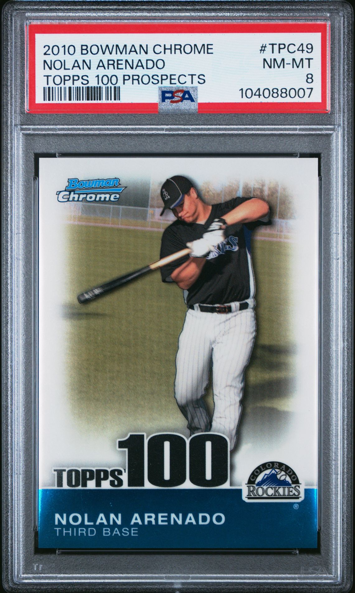 2010 Bowman BOWMAN CHROME TOPPS 100 PROSPECTS #TPC49 Nolan Arenado front