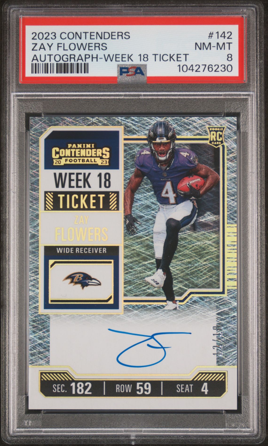 2023 Panini PANINI CONTENDERS AUTOGRAPH-WEEK 18 TICKET #142 Zay Flowers front