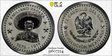 (2024) Medal Emiliano Zapata 1oz Ag Rev PR PR69