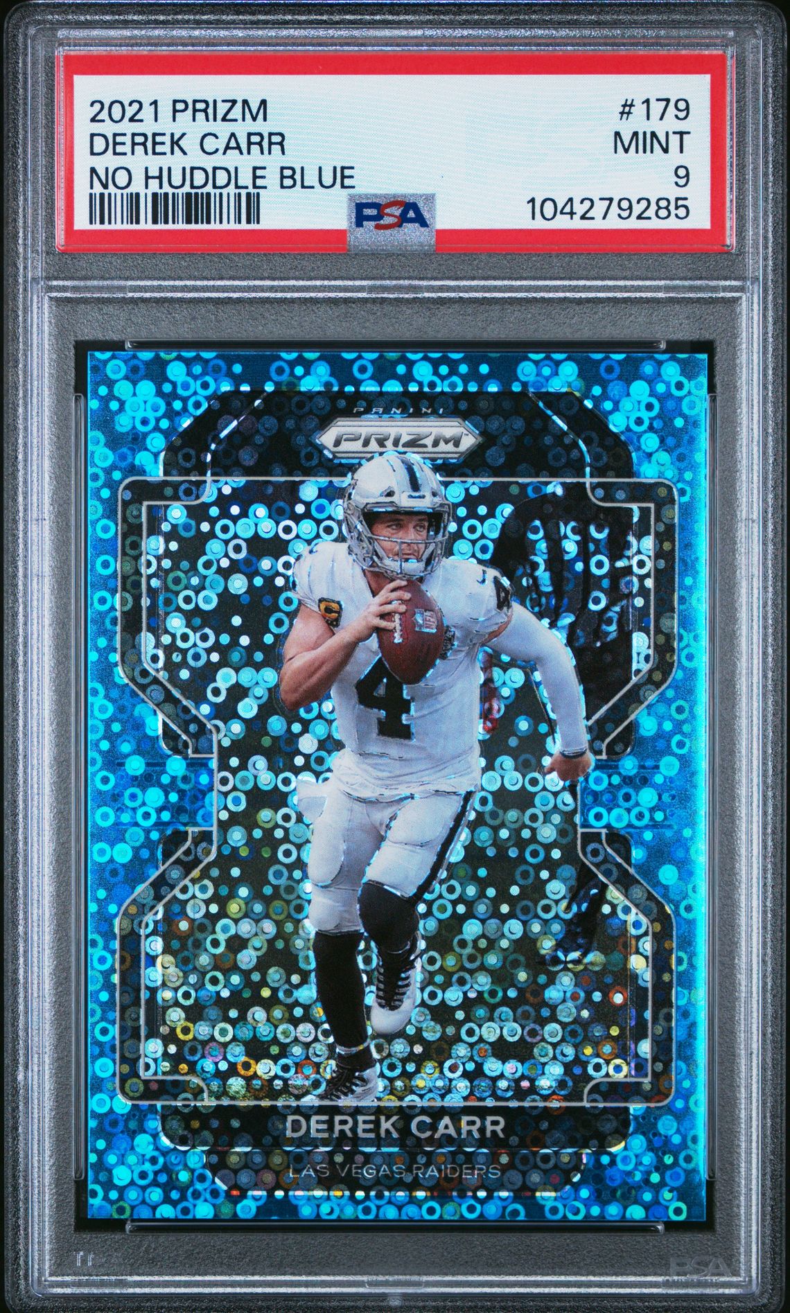 2021 Panini PANINI PRIZM NO HUDDLE BLUE #179 Derek Carr front