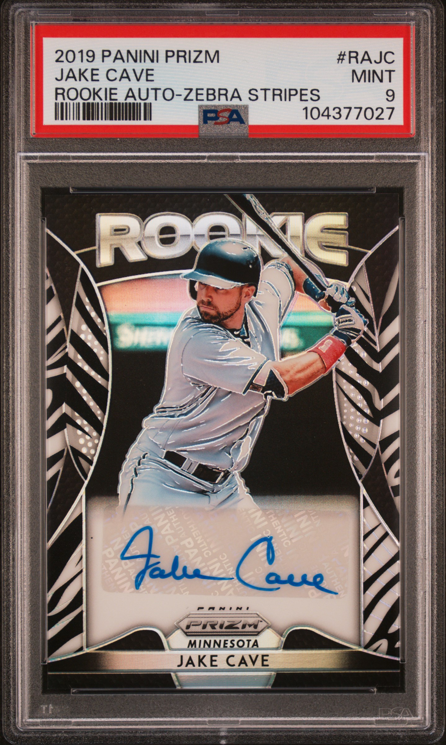 2019 #RAJC Jake Cave PSA 9 Panini Prizm Rookie Autographs